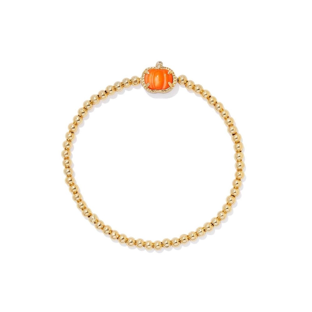NWT Kendra Scott Pumpkin Stretch Bracelet in Orange Mother of Pearl / Brand New
